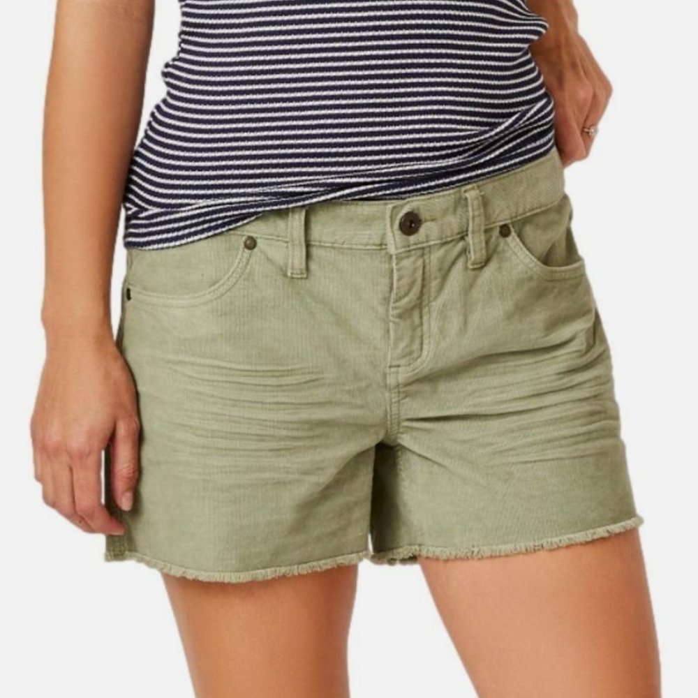Carve Designs Oahu Shorts Size 6 Olive Green Organic Cotton Blend Corduroy